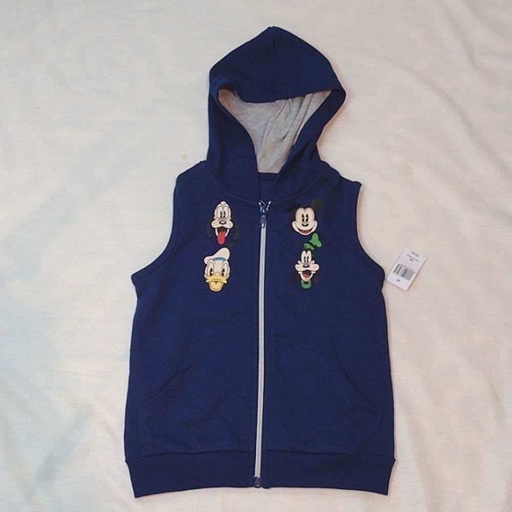 Disney Boys Hoodie Vest- Mickey Mouse & Friends NWT XXS - Picture 1 of 6